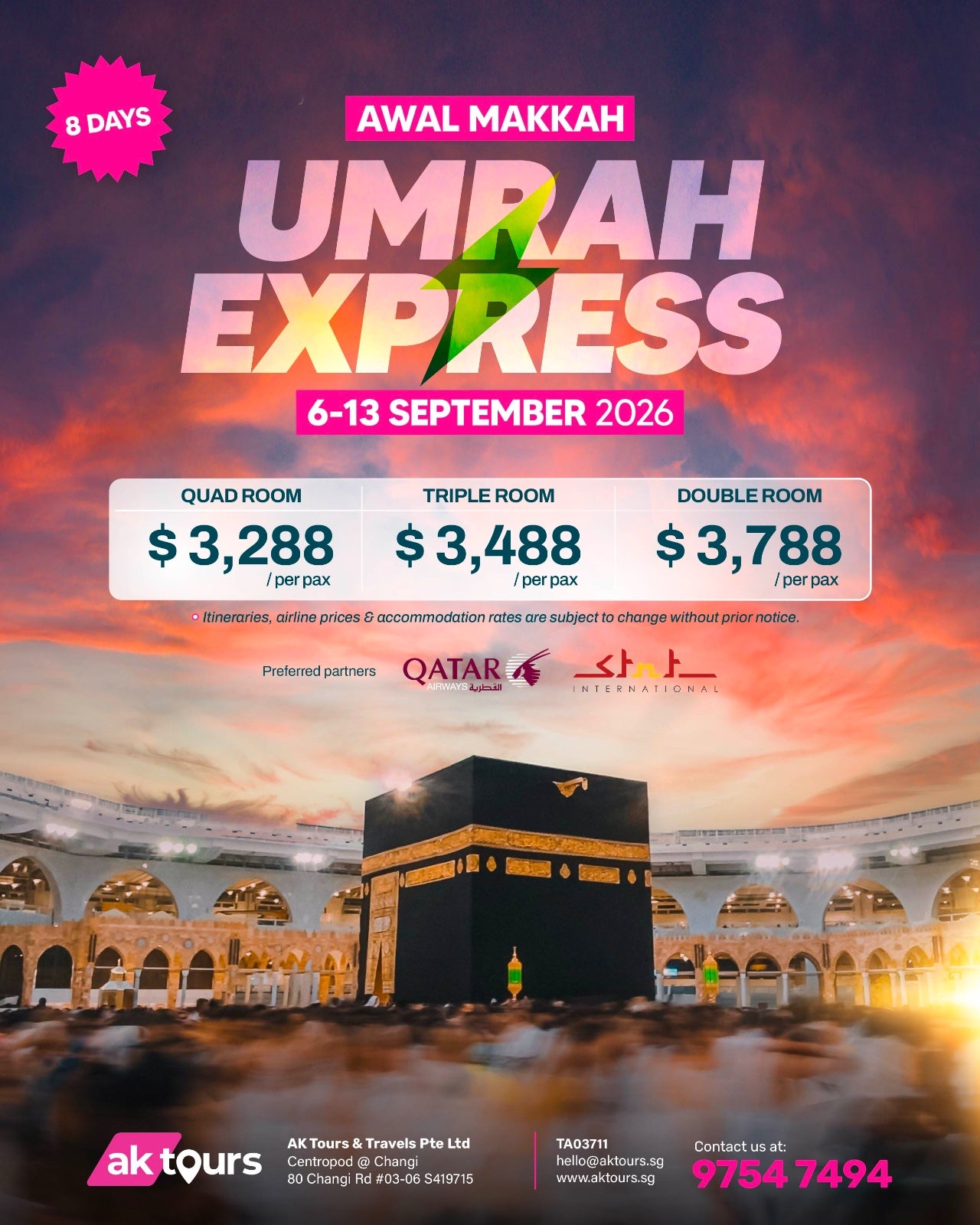 Umrah Express - Sept School Holiday (8 Days)