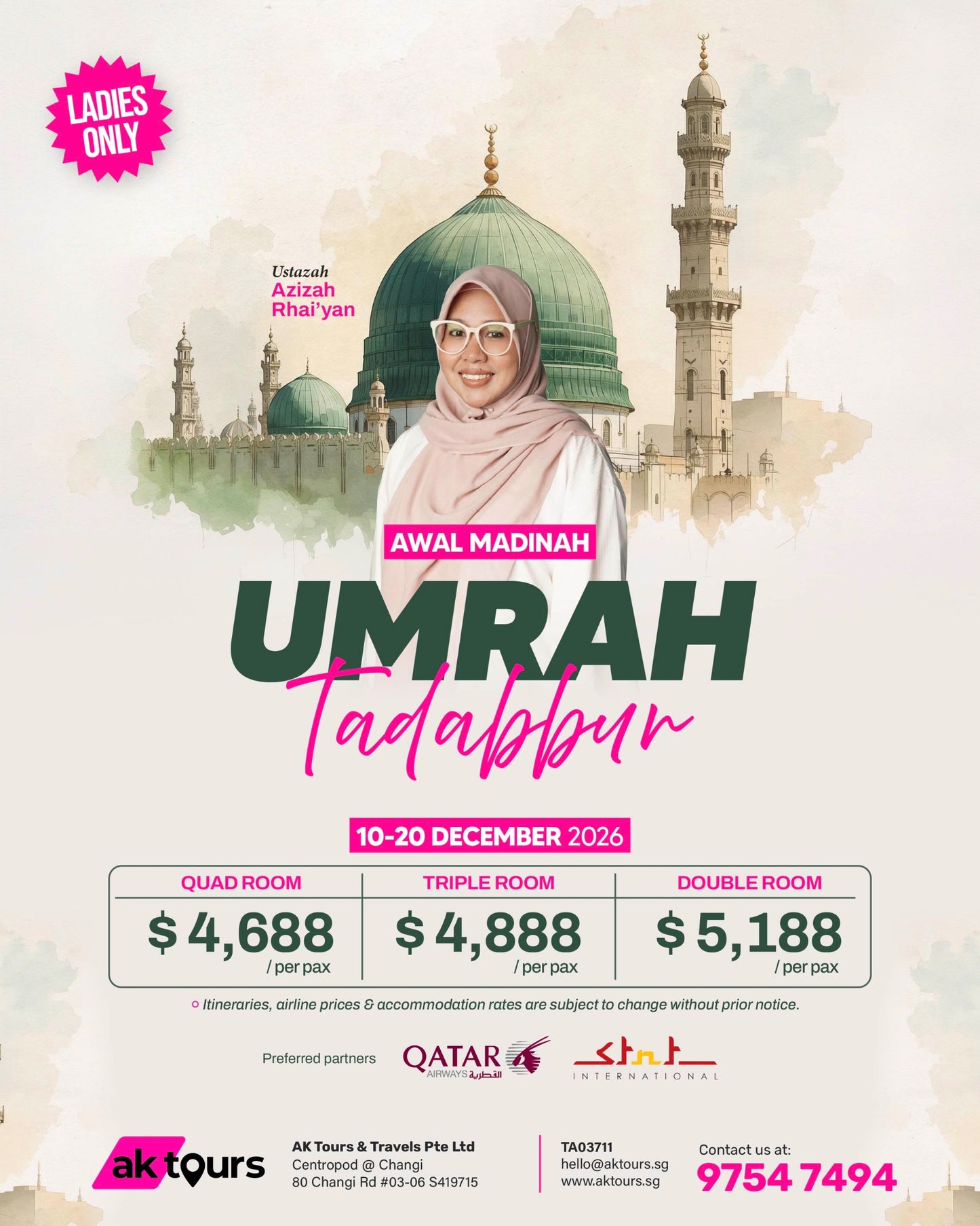 Umrah Tadabbur Ladies - December (10 Days)