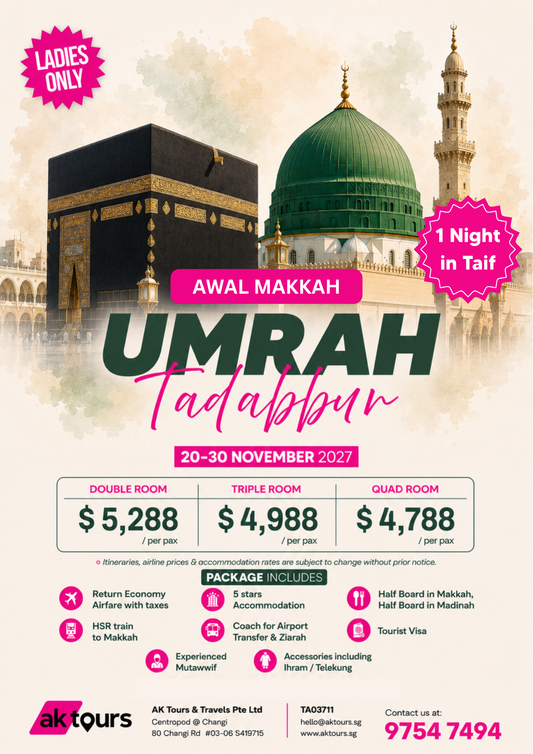 Umrah Tadabbur Ladies Only - November (11 Days)